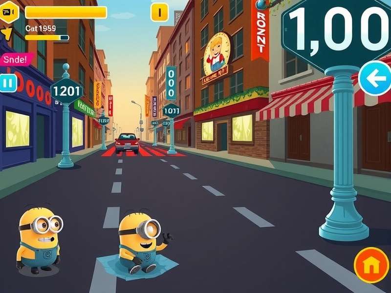 Minion Urban Rush gameplay screenshot showing character in urban environment